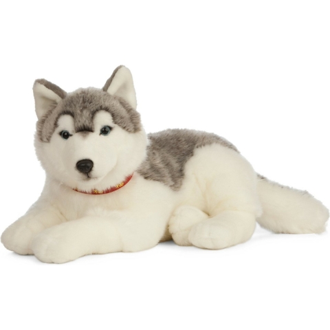 Grote pluche grijs/witte Husky hond knuffel 60 cm speelgoed -