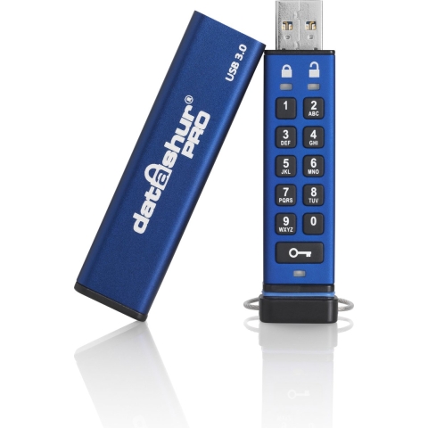 iStorage datAshur® PRO USB-stick 16 GB Blauw IS-FL-DA3-256-16 USB 3.2 Gen 1 (USB 3.0)