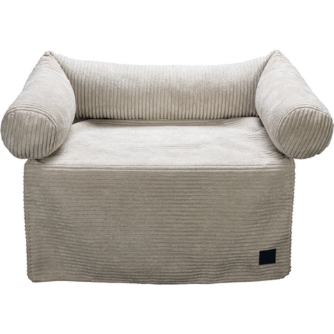 Designed by Lotte Bankkussen Ribbed - Hondenkussen - Licht Grijs - 70x50x13,5 cm