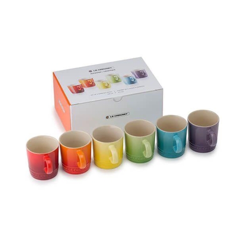 Le Creuset Espresso kopjes - Rainbow 100 ml - 6 stuks