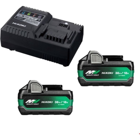 HiKOKI UC18YSL3WHZ BoosterPack 36V MultiVolt Li-ion Accu Starterset (2x 5.0Ah) + Lader
