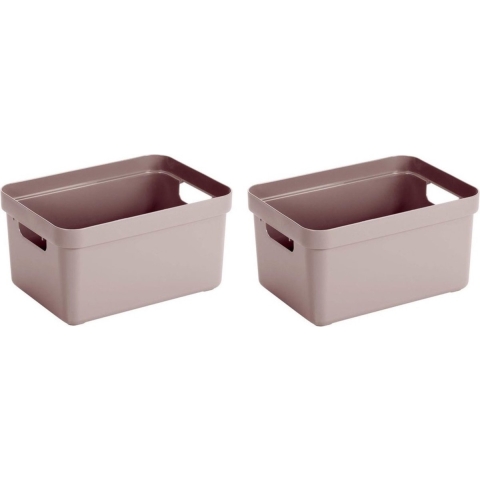 10x Roze opbergboxen/opbergmanden 5 liter kunststof -