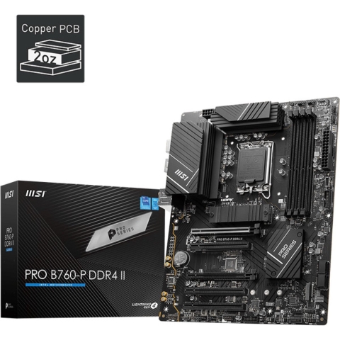 MSI PRO B760-P DDR4 II Moederbord Socket Intel 1700 Vormfactor ATX Moederbord chipset Intel® B760