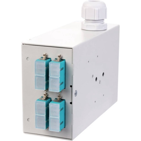 Metz Connect OpDAT REG K splice 4xSC-D (aqua), OM3,mit Crimpsplicehalter Glasvezel-splitterbox