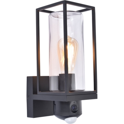 Lutec FLAIR 5288811012 Wandlamp met bewegingsmelder E27 Zwart
