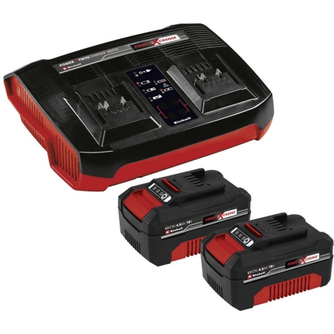 Einhell Power X-Change PXC-Starter-Kit 2x 4,0Ah & Twincharger Kit 4512112 Accu en acculader voor gereedschap 18 V 4.0 Ah Li-ion