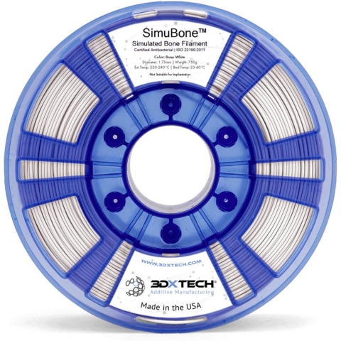 3D Xtech BON2010750W Simubone Modeling Filament PLA kunststof Antibacterieel, Geurarm 1.75 mm 750 g Wit 1 stuk(s)