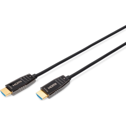 Digitus AK-330126-300-S HDMI-kabel HDMI Aansluitkabel HDMI-A-stekker, HDMI-A-stekker 30.00 m Zwart 8K UHD, Afgeschermd (dubbel)