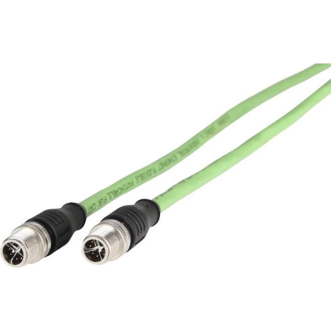Metz Connect 142M2X11010 M12 Netwerkkabel, patchkabel CAT 6A S/FTP 1.00 m Groen PUR-mantel, Zuurbestendig, Ozonbestendig, UV-bestendig, Geschikt voor