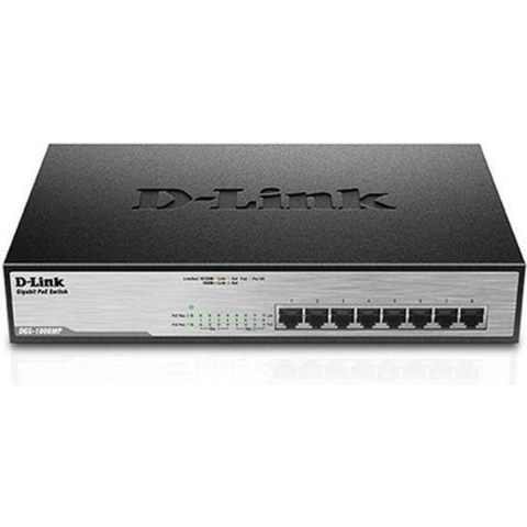 D-Link DGS-1008MP Netwerk switch 8 poorten 1 GBit/s PoE-functie