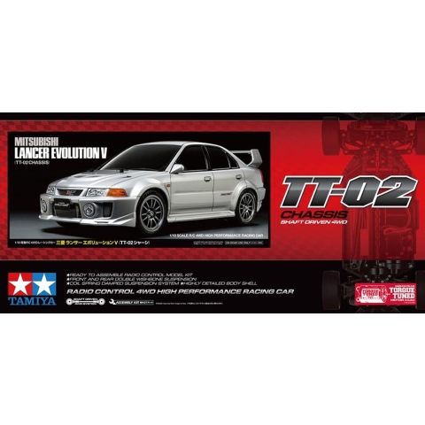 Tamiya 1:10 RC auto 1:10 RC Mitsubishi Lancer Evo V TT-02 4WD TT-02