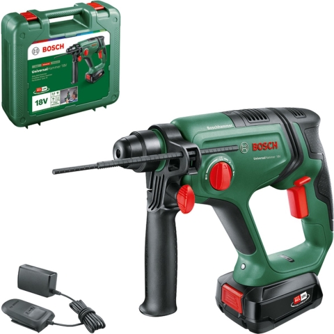 Bosch Home and Garden Universal Hammer -Accu-boorhamer 18 V 2.5 Ah Li-ion Incl. accu, Incl. lader, Incl. koffer
