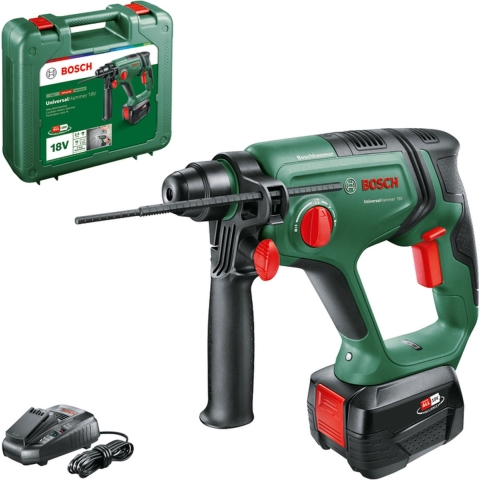 Bosch Home and Garden Universal Hammer -Accu-boorhamer 18 V 4.0 Ah Li-ion Incl. accu, Incl. lader, Incl. koffer