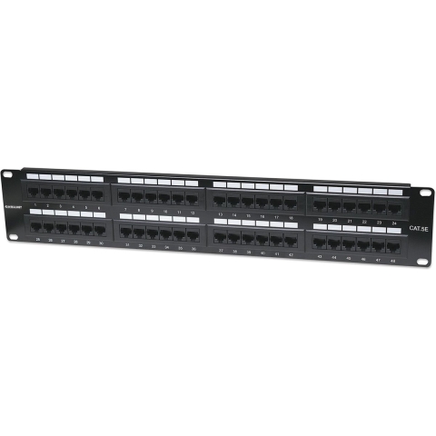 Intellinet 513579 48 poorten Netwerkpatchpaneel 483 mm (19) CAT 3, CAT 4, CAT 5, CAT 5e 2 HE Zwart