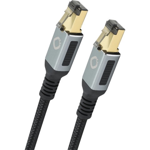 Oehlbach D1C13355 RJ45 Netwerkkabel, patchkabel CAT 8.1 5.00 m Zwart, Goud 1 stuk(s)