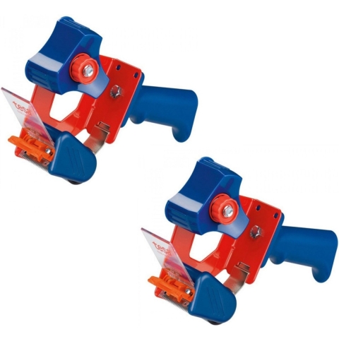 6x Tesa verpakkingstaperoller roldispensers blauw/rood verpakkingsbenodigdheden -