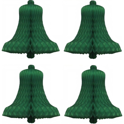 12x stuks Decoratie kerst versiering kerstklokken groen 50 cm -