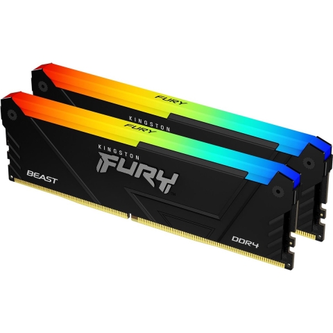 Kingston Beast RGB Werkgeheugenmodule voor PC DDR4 16 GB 2 x 8 GB 3600 MHz 288-pins DIMM KF436C17BB2AK2/16