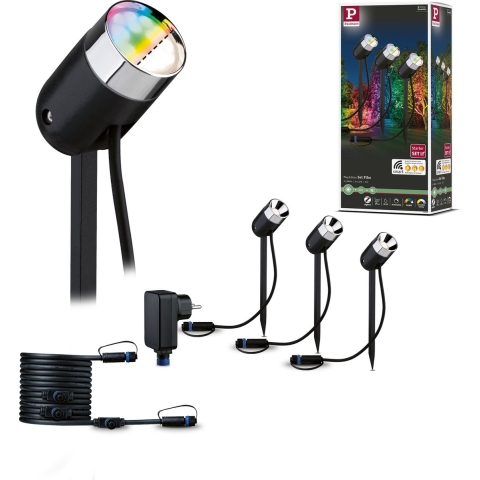 Paulmann colour Spot Pike Set RGBW Zigbee 94284 Verlichtingssysteem Plug&Shine ZigBee LED 4.5 W Warmwit Antraciet