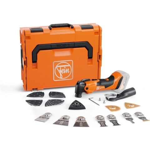 Fein AMM500 Multimaster Plus Top 18V Li-ion Accu Multitool Body In L-Boxx Incl. 30-Delige Accessoires Set