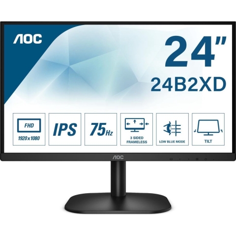 Monitor AOC 24B2XD 23,8"LED IPS Flicker free 75 Hz 50-60  Hz 23.8"