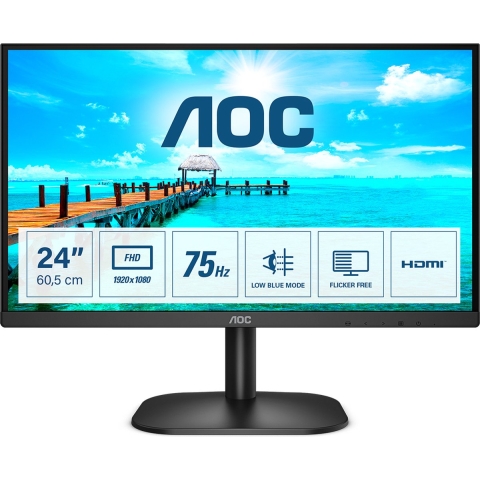 AOC B2 24B2XDM computer monitor 60,5 cm (23.8") 1920 x 1080 Pixels Full HD LCD Zwart