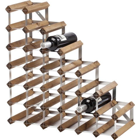 Traditional Wijnrek Stairs Donkere Eik - 27 Flessen