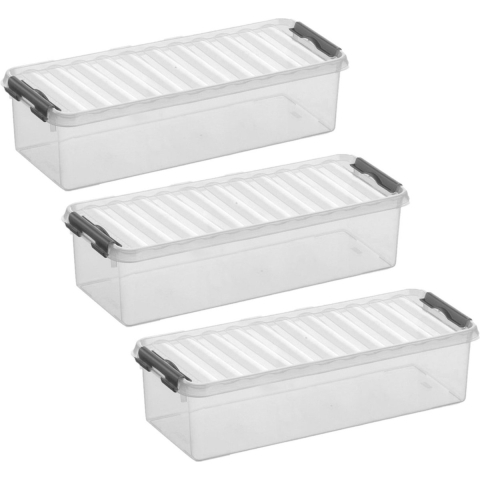 8x stuks opberg box/opbergdoos 3.5 liter 38.5 x 14 x 9.2 cm kunststof -