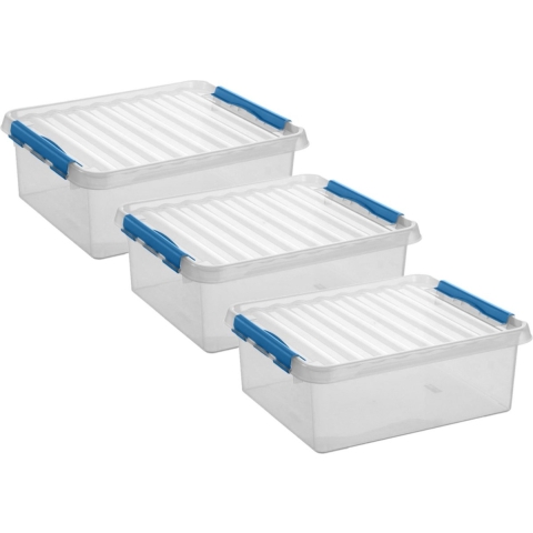 3x stuks opberg box/opbergdoos 25 liter 50 x 40 x 18 cm kunststof -