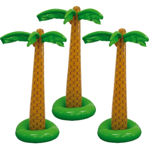 Set van 3x stuks tropische Hawaii party palmboom/bomen opblaasbaar van 180 cm -