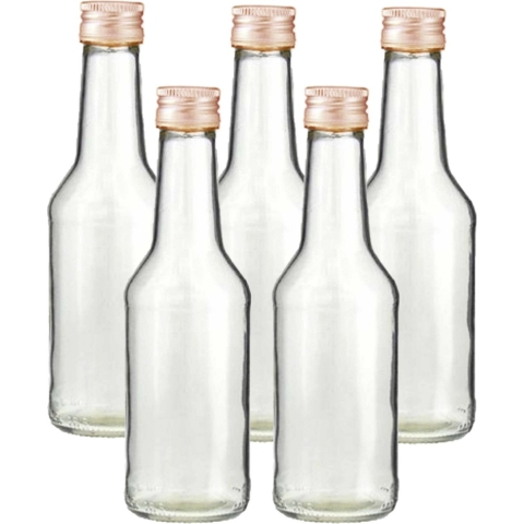 Set van 30x stuks 1x kleine glazen flesjes met schroefdop van 200 ml - Bruiloft bedankjes -