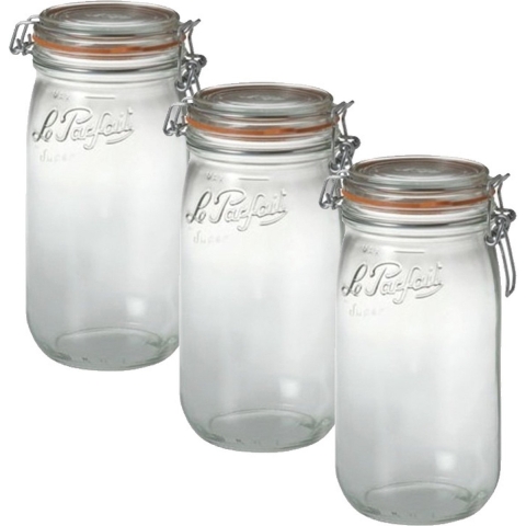 Set van 8x stuks weckpotten/inmaakpotten met klepdeksel 1.5 liter -