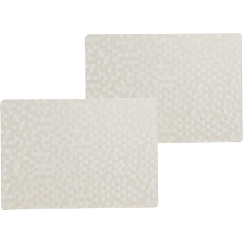 12x stuks stevige luxe Tafel placemats Stones wit 30 x 43 cm -