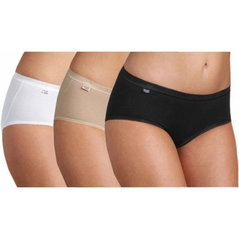 Set van 5x stuks Sloggi basic midi dames slips wit maat 42 One size -