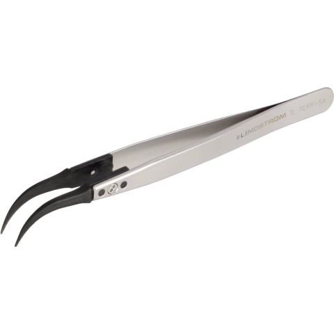 Lindström TL 7CFR-SA Pincet ESD 7CF Plat, gebogen 130 mm