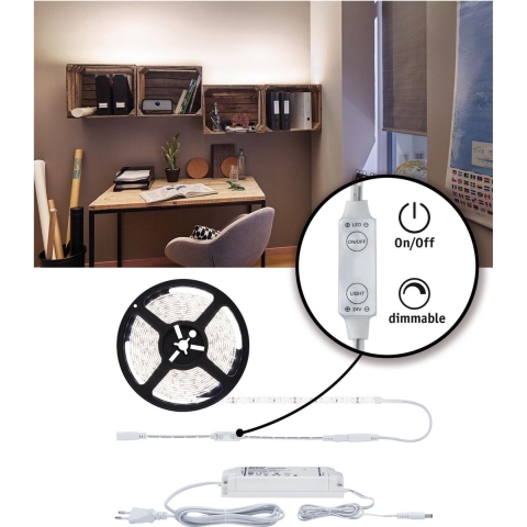 Paulmann SimpLED 78960 LED-strip complete set Met connector (male) 24 V 5 m Neutraalwit 1 stuk(s)