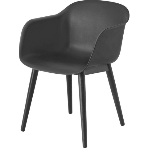 Muuto Fiber Wood Stoel Zwart
