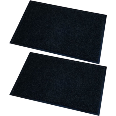 2x stuks deurmatten/droogloopmatten Memphis zwart 80 x 120 cm -