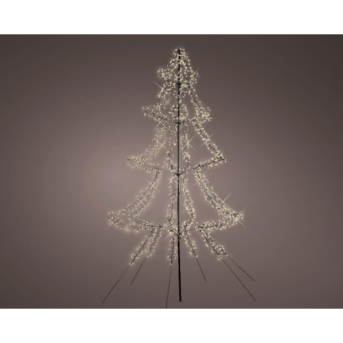 Lichtboom - zwart - 300 cm - metaal - 1800 led lichtjes - warm wit - verlichte kerstboom -