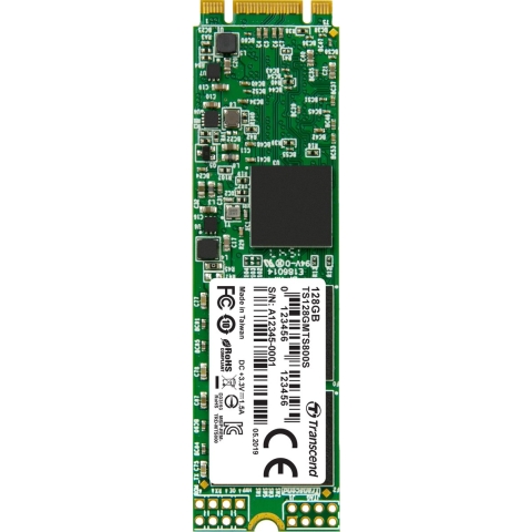 Transcend 800S SATA M.2 SSD 2280 harde schijf 128 GB M.2 SATA 6 Gb/s
