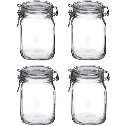 12x stuks glazen weckpotten 1 Liter -