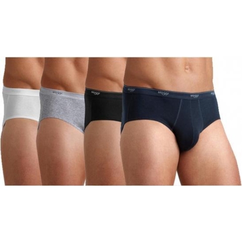 Set van 4x stuks sloggi basic grijs midi heren slip 95% katoen/5% elasthan, maat: L -