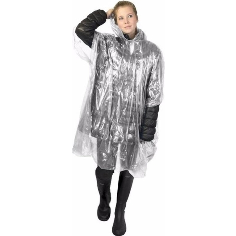 100x Wegwerp regenponcho transparant One size -