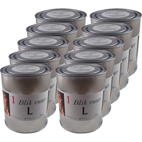 10x Tuinfakkels vuur verlichting in blik 11 x 13 cm 5-8 brandure -