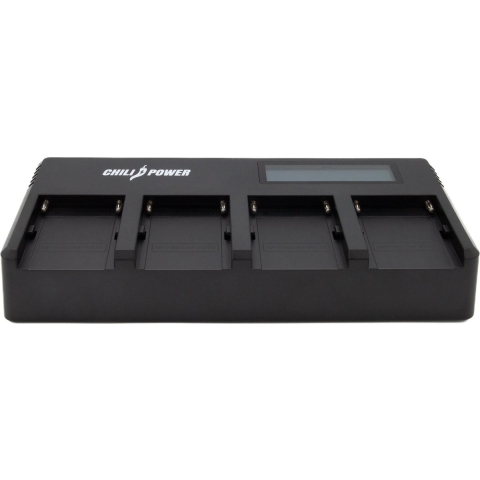 ChiliPower Snellader voor 4 Sony L-serie accu's (NP-F550, NP-F570, NP-F750, NP-F960, NP-F970)
