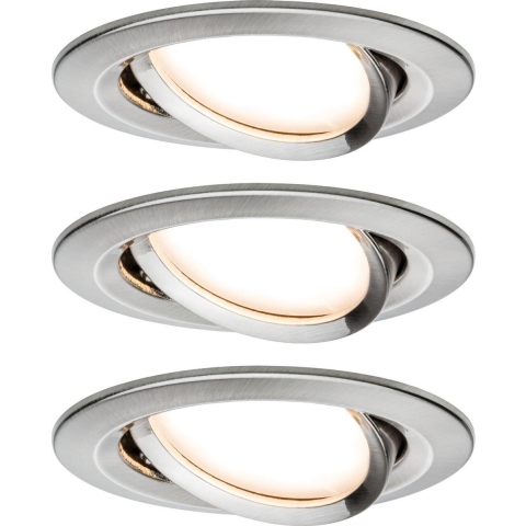 Paulmann 93483 Nova Inbouwlamp Set van 3 stuks LED LED 6 W IJzer (geborsteld)