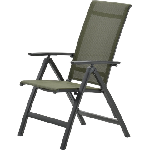 Gala verstelbare stoel carbon black/ moss green - Garden Impressions