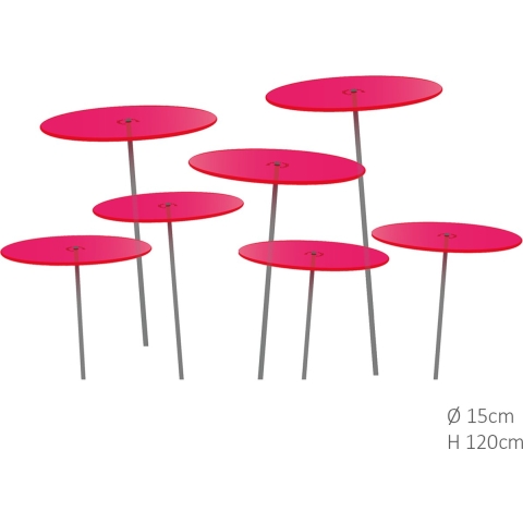 7 stuks! Zonnevanger Rood-Roze (kleur fuchsia) medium 120x15 cm - Cazador Del Sol