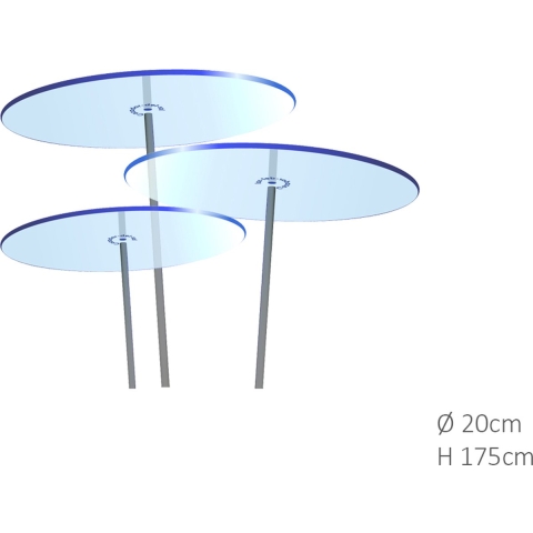 3 stuks! Zonnevanger Blauw groot 175x20 cm - Cazador Del Sol