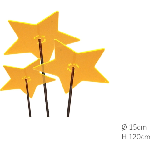 3 stuks! Zonnevanger Ster Geel medium 120x15 cm - Cazador Del Sol